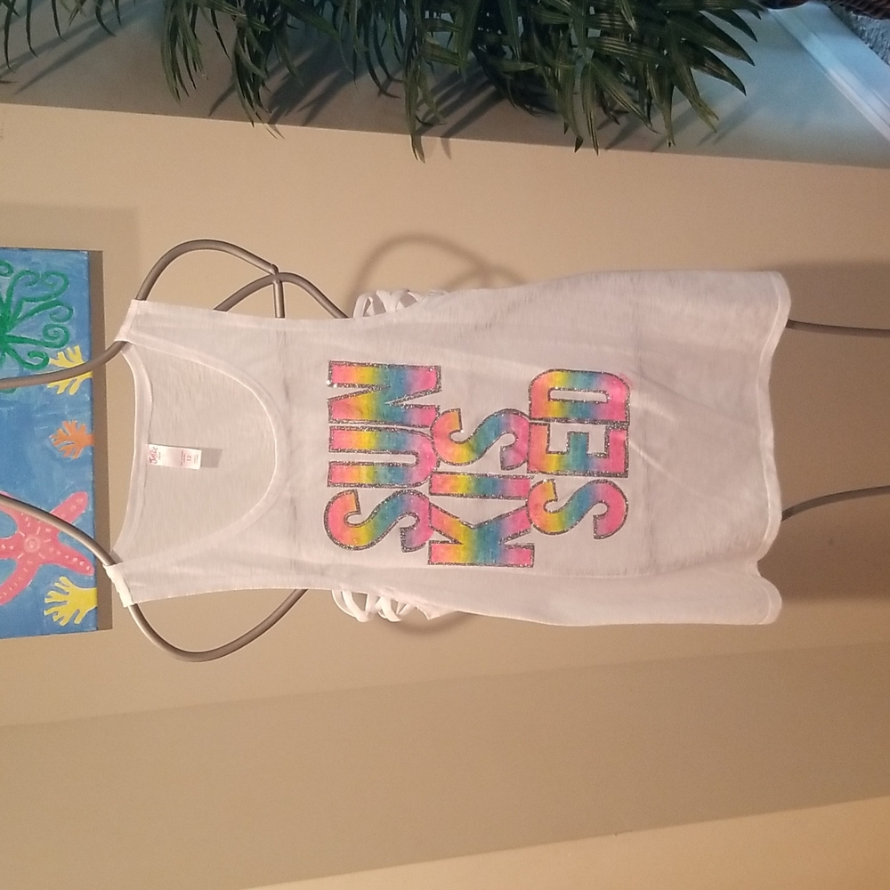 NWOT Justice swim coverup top Girls size 12